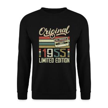Vintage 1955 Cadeau D'anniversaire Rétro 1955 - Sweat-shirt Unisexe - noir - Devant - Alina (178cm) & Michal (187cm)