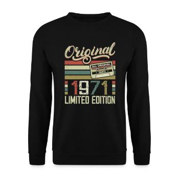 Vintage 1971 Cadeau D'anniversaire Rétro 1971 - Sweat-shirt Unisexe - noir - Devant - Alina (178cm) & Michal (187cm)