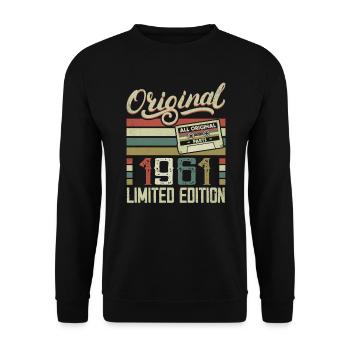 Vintage 1961 Cadeau D'anniversaire Rétro 1961 - Sweat-shirt Unisexe - noir - Devant - Alina (178cm) & Michal (187cm)