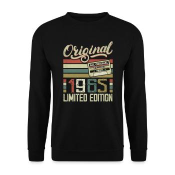 Vintage 1965 Retro Birthday Gift 1965 - Unisex Sweatshirt - black - Front - Alina (178cm) & Michal (187cm)