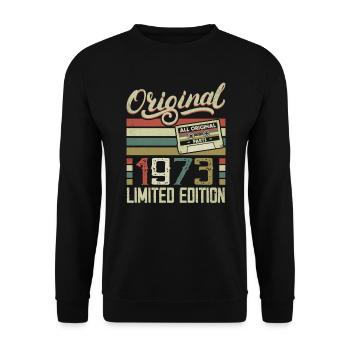 Vintage 1973 Retro Birthday Gift 1973 - Unisex Sweatshirt - black - Front - Alina (178cm) & Michal (187cm)