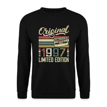 Vintage 1997 Cadeau D'anniversaire Rétro 1997 - Sweat-shirt Unisexe - noir - Devant - Alina (178cm) & Michal (187cm)
