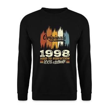 1998 Vintage Original 1998 Birthday Gift - Unisex Sweatshirt - black - Front - Alina (178cm) & Michal (187cm)