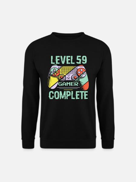 Level 59 Abschließen 59 Jahre Gamer Level 59 Abschließen - Unisex Pullover - Schwarz