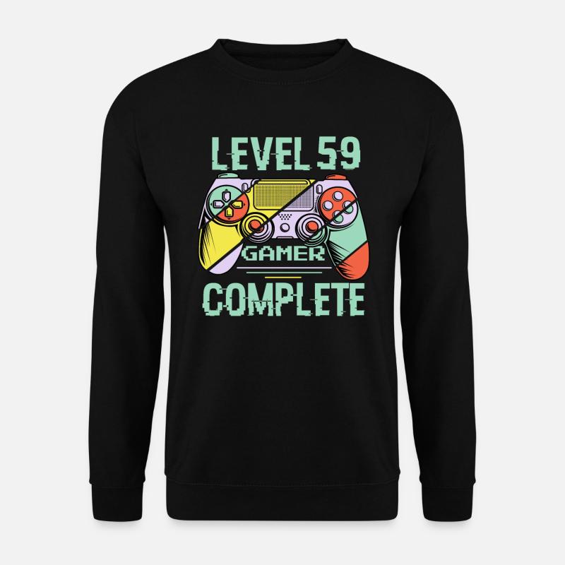 Level 59 Abschließen 59 Jahre Gamer Level 59 Abschließen - Unisex Pullover - Schwarz