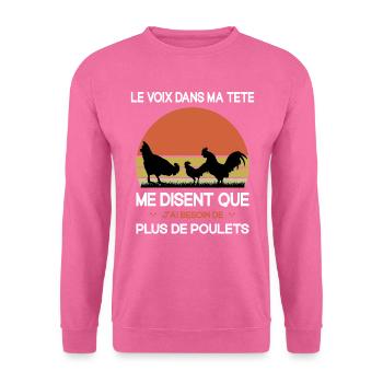 Papys Poules Humour Mamans Poules - Sweat-shirt Unisexe - rose - Devant
