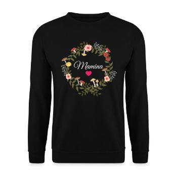 Mamina - Maman - Super mamie - Sweat-shirt Unisexe - noir - Devant - Alina (178cm) & Michal (187cm)