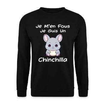 Petit chinchilla mignon - Sweat-shirt Unisexe - noir - Devant - Alina (178cm) & Michal (187cm)