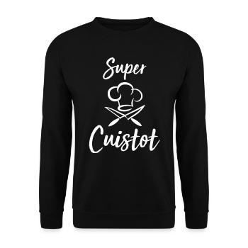Cuisine super cuistot humour cuisinier cadeau - Sweat-shirt Unisexe - noir - Devant - Alina (178cm) & Michal (187cm)
