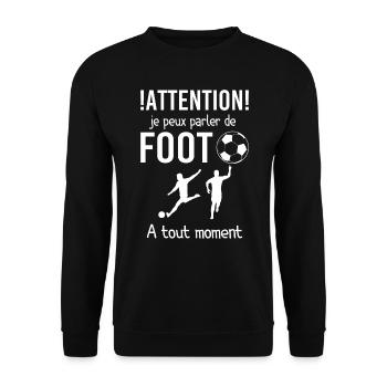 Foot Humour Football Cadeau - Sweat-shirt Unisexe - noir - Devant - Alina (178cm) & Michal (187cm)