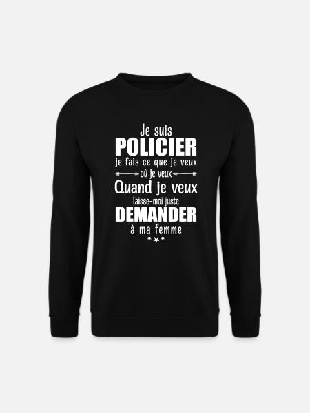 Policier En Couple Idée Cadeau Pour Mon Mari - Sweat-shirt Unisexe - noir
