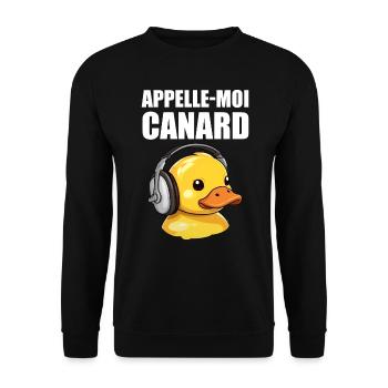 Appelle-moi Canard - Sweat-shirt Unisexe - noir - Devant - Alina (178cm) & Michal (187cm)
