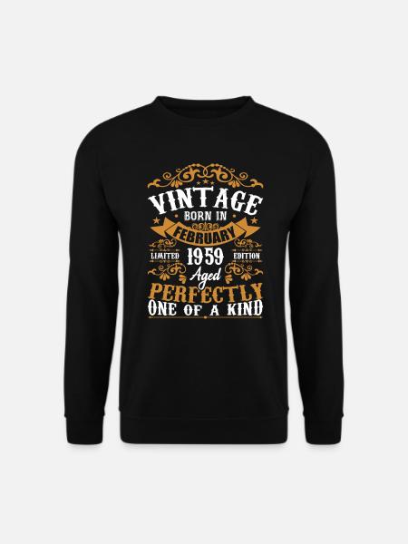 Cadeau D'anniversaire Février 1959 Vintage 65e - Sweat-shirt Unisexe - noir
