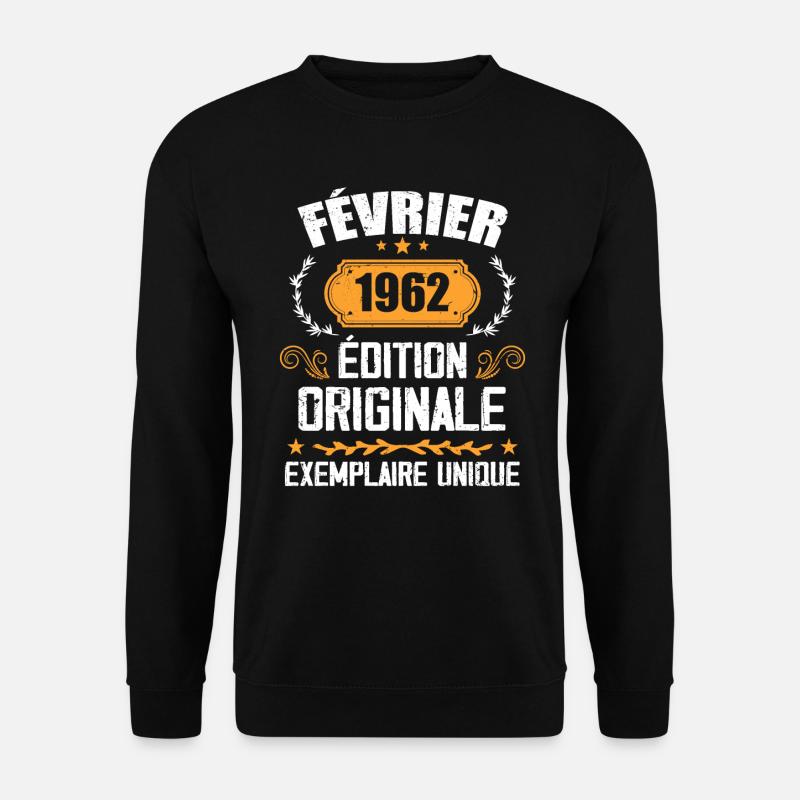 Geschenk zum 62. Geburtstag, geboren im Februar 1962 - Unisex Pullover - Schwarz