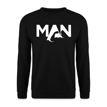 The Manly Man - Unisex Pullover - Schwarz - Vorne - Alina (178cm) & Michal (187cm)