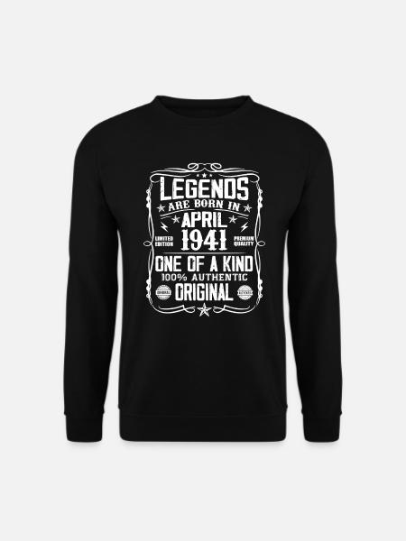 Les Légendes Sont Nées En Avril 1941 - Cadeau 1941 - Sweat-shirt Unisexe - noir