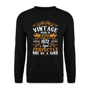 Les Légendes Sont Nées En Avril 1972 Cadeau 1972 - Sweat-shirt Unisexe - noir - Devant - Alina (178cm) & Michal (187cm)