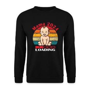 Mama 2024 Loading - Unisex Pullover - Schwarz - Vorne - Alina (178cm) & Michal (187cm)