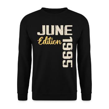 Né(e) en Juin 1995 Cadeau Juin 1995 Anniversaire - Sweat-shirt Unisexe - noir - Devant - Alina (178cm) & Michal (187cm)