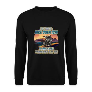 Bike oder Ich DLzG - Unisex Pullover - Schwarz - Vorne - Alina (178cm) & Michal (187cm)