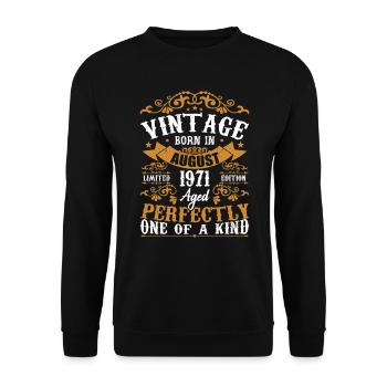 Birthday August 1971 - Awesome since August 1971 - Unisex Sweatshirt - black - Front - Alina (178cm) & Michal (187cm)