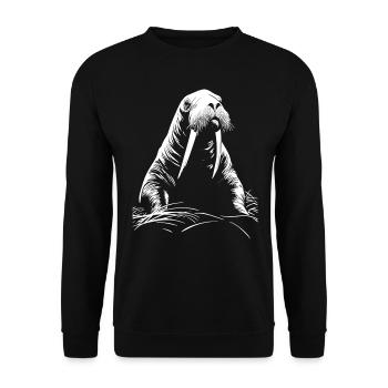 Walrus - Unisex Sweatshirt - black - Front - Alina (178cm) & Michal (187cm)