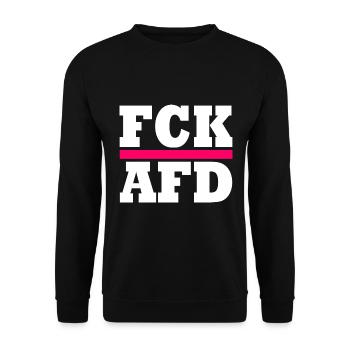 Fck afd - Unisex Pullover - Schwarz - Vorne - Alina (178cm) & Michal (187cm)