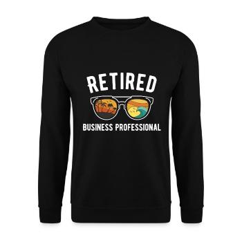 Retired Business Pro Beach Style with SEO Keywords - Unisex Sweatshirt - black - Front - Alina (178cm) & Michal (187cm)