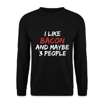 J’aime le bacon et peut-être trois personnes - Sweat-shirt Unisexe - noir - Devant - Alina (178cm) & Michal (187cm)