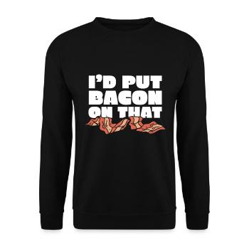 I'd put bacon on the funny bacon lover - Unisex Sweatshirt - black - Front - Alina (178cm) & Michal (187cm)