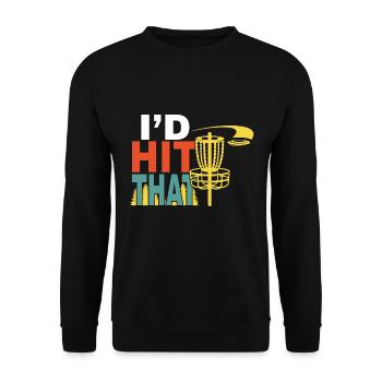 I'd Hit the Disc Disc Golf Disc - Unisex Sweatshirt - black - Front - Alina (178cm) & Michal (187cm)