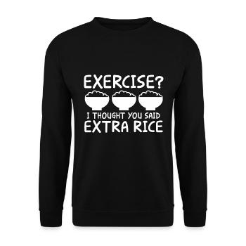 Übung Ich Dachte, Sie Sagten Extra Reis Lustig - Unisex Pullover - Schwarz - Vorne - Alina (178cm) & Michal (187cm)