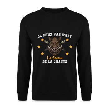 Chasseur Noël Chasse Cadeau - Sweat-shirt Unisexe - noir - Devant - Alina (178cm) & Michal (187cm)