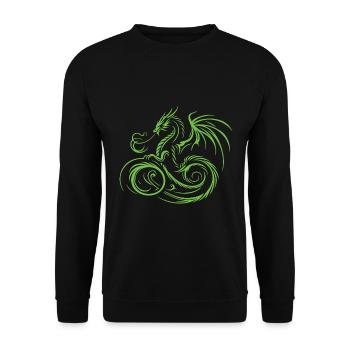 Green Dragon – Mystical, Strong, and Fearless - Unisex Sweatshirt - black - Front - Alina (178cm) & Michal (187cm)