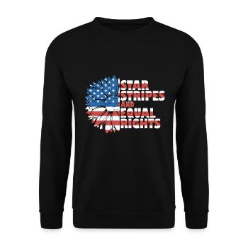 Rayures étoilées et égalité - Sweat-shirt Unisexe - noir - Devant - Alina (178cm) & Michal (187cm)