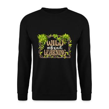 Wild About Learning Lehrer Schule Pre-K Tier - Unisex Pullover - Schwarz - Vorne - Alina (178cm) & Michal (187cm)