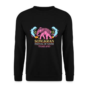 SongKran Festival of Water Thailand - Unisex Sweatshirt - black - Front - Alina (178cm) & Michal (187cm)
