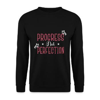 Progress instead of perfection Self-love - Unisex Sweatshirt - black - Front - Alina (178cm) & Michal (187cm)