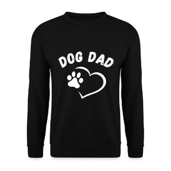 Dog Dad Hund Vater Vatertag Welpe Herz Hundepapa - Unisex Pullover - Schwarz - Vorne - Alina (178cm) & Michal (187cm)