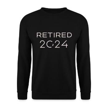 retired 2024 - Unisex Sweatshirt - black - Front - Alina (178cm) & Michal (187cm)