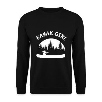 Kayaking Kayak Girl - Unisex Sweatshirt - black - Front - Alina (178cm) & Michal (187cm)