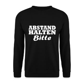 Abstand Halten - Unisex Pullover - Schwarz - Vorne - Alina (178cm) & Michal (187cm)