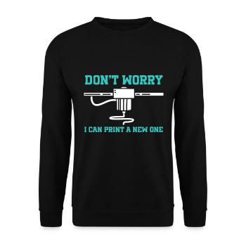 Ich Drucke Es Einfach Neu - 3D Drucker 3D Druck - Unisex Pullover - Schwarz - Vorne - Alina (178cm) & Michal (187cm)