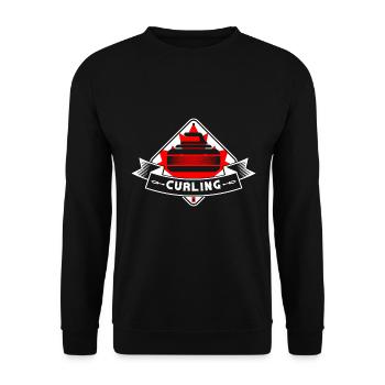 Curling Stone Canada Curler Canadian Flag Curling - Unisex Pullover - Schwarz - Vorne - Alina (178cm) & Michal (187cm)