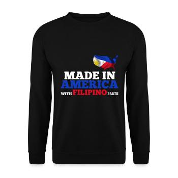 Made in America with Filipino parts - Unisex Sweatshirt - black - Front - Alina (178cm) & Michal (187cm)