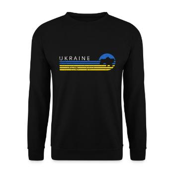 Drapeau Ukraine Retro Vintage Kiev Usagé Look - Sweat-shirt Unisexe - noir - Devant - Alina (178cm) & Michal (187cm)