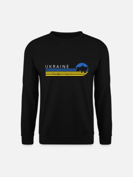 Ukraine Flagge Retro Vintage Kiew Used Look - Unisex Pullover - Schwarz