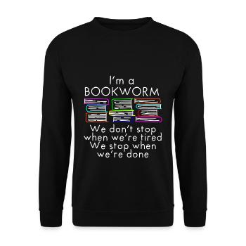 Livre Livres Lecture Leeratte - Sweat-shirt Unisexe - noir - Devant - Alina (178cm) & Michal (187cm)