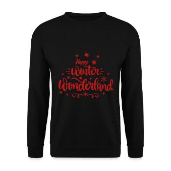 Happy Winter Wonderland - Merry Christmas - Unisex Sweatshirt - black - Front - Alina (178cm) & Michal (187cm)