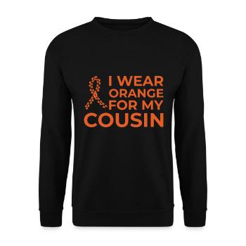 I Wear Orange For My Cousin - Multiple Sclerosis - Unisex Pullover - Schwarz - Vorne - Alina (178cm) & Michal (187cm)